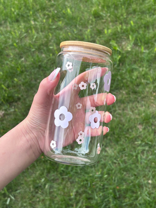 Flower Glass Can Cup